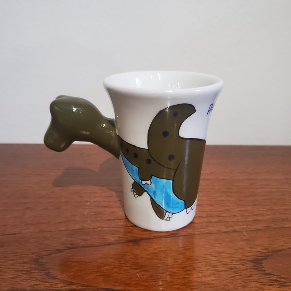 Tyrannosaurus Rex Dinosaur 8 oz. Ceramic‎ Stoneware hand Painted Coffee Mug - Picture 3 of 9
